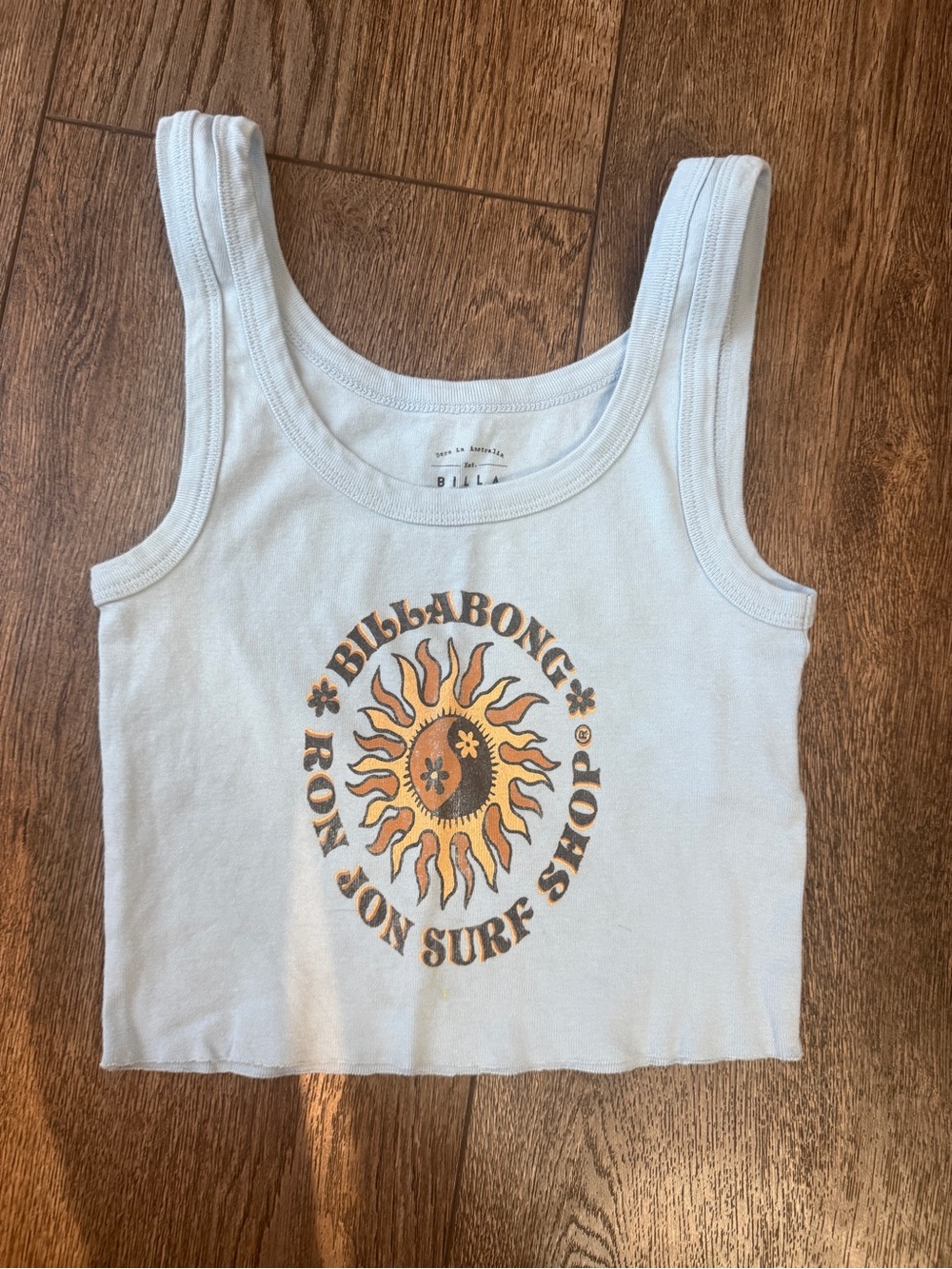 Billabong Baby Blue Graphic Tank Top - Sun Surf Logo